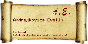 Andrejkovics Evelin névjegykártya